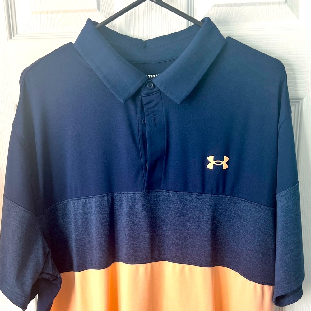 Under Armour golf polo shirt tri-color.